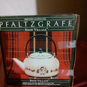 Snow village pfaltzgraph snow village tea kettle